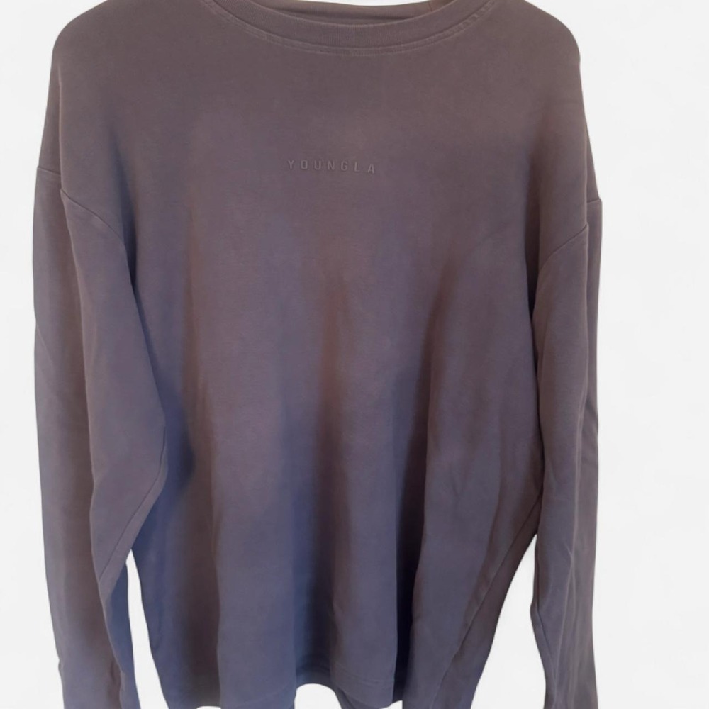 YoungLA Oversized Faded Slate Grey Wash Crewneck Sweatshirt Size Large